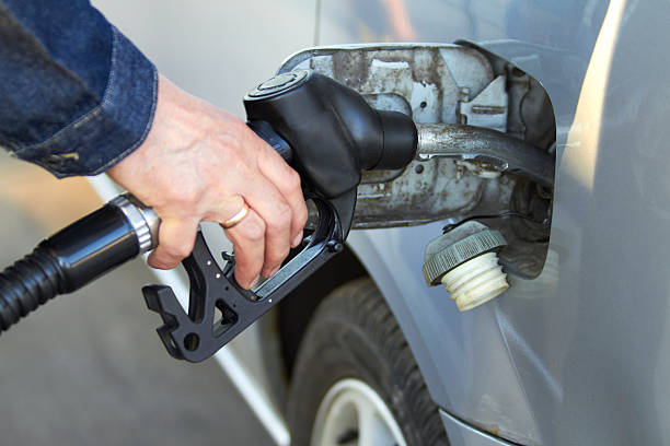 refueling the car on gas station stock photo