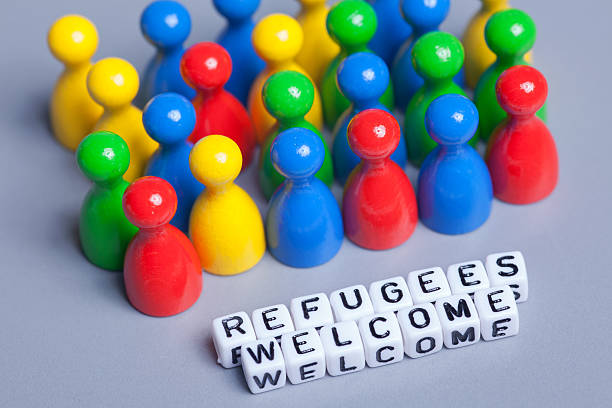 Refugees Welcome stock photo