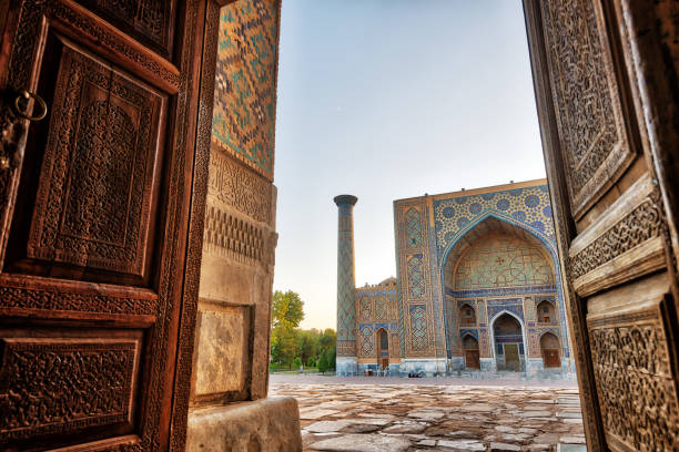 Registan Square in the City Center of Samarkand in Uzbekistan Registan Square in the City Center of Samarkand in Uzbekistan samarkand stock pictures, royalty-free photos & images