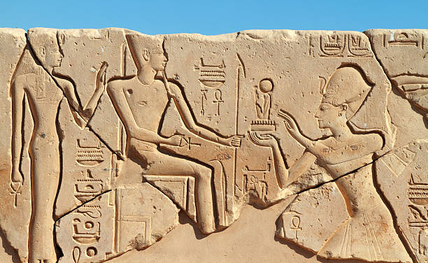 Relief, Mortuary Temple of Seti I, Theban Necropolis, Luxor, Egypt stock photo