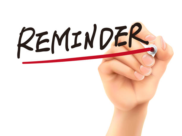 reminder word written by 3d hand reminder word written by 3d hand over white background reminder stock pictures, royalty-free photos & images