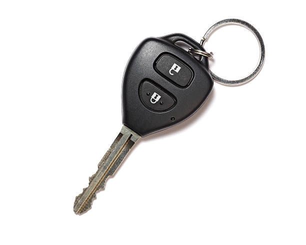 Remote car key isolated on white stock photo