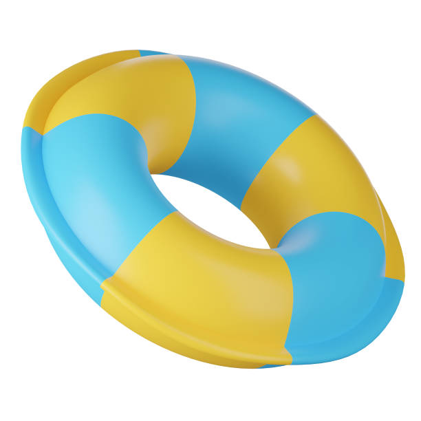 3D render of inflatable swimming ring isolated on white. Clipping path. stock photo