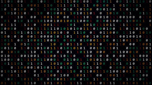 3D rendering of the background based on binary code technology stock photo