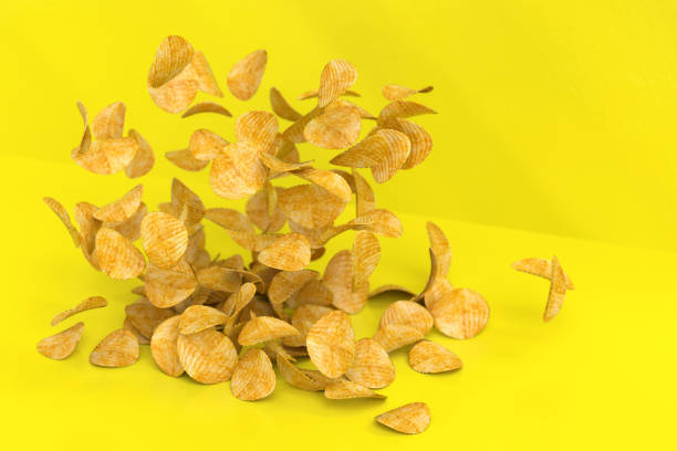 3D rendering potato chips stock photo