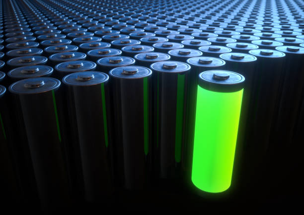 Renewable Energy Battery Recycling stock photo