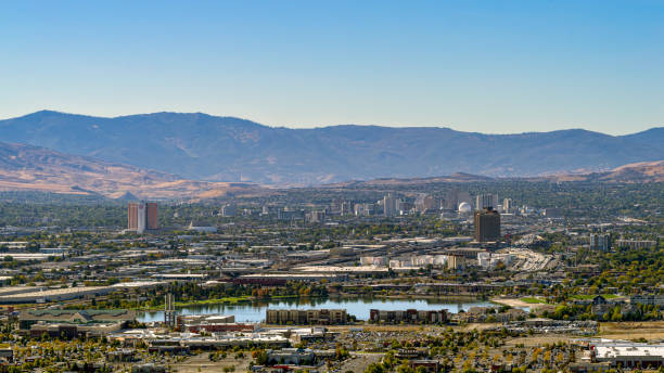 Reno Sparks Nevada in autumn stock photo