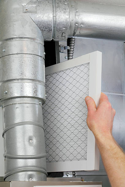 Replace Home Air Filter stock photo