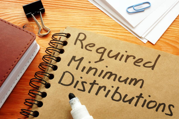 Required minimum distributions RMD phrase on the page.  sending stock pictures, royalty-free photos & images
