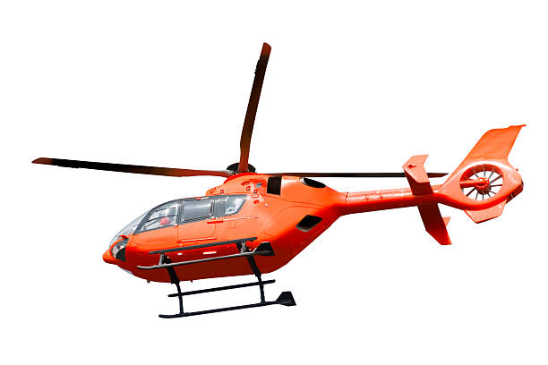 Rescue helicopter isolated Red helicopter isolated on white background helicopter stock pictures, royalty-free photos & images
