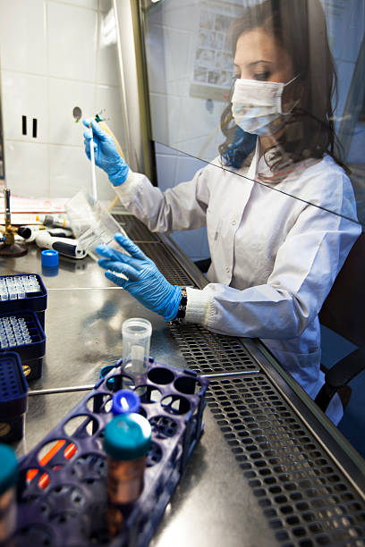 researcher scientist working in Lab stock photo