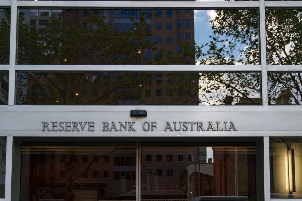 Reserve bank of Australia building in Melbourne CBD, Australia stock photo