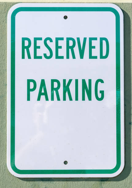 Reserved parking sign stock photo