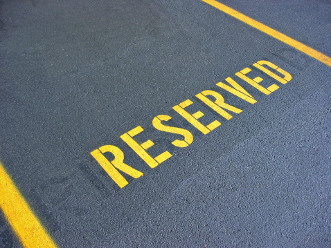 Reserved parking spot.