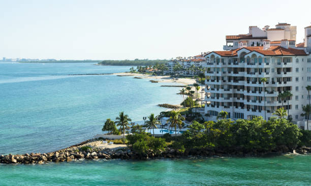 Residences at Fisher Island, Miami, Southern Florida, US stock photo