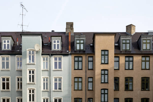 Residential houses in Copenhagen, Denmark stock photo
