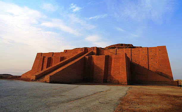 Restored ziggurat in ancient Ur Restored ziggurat in ancient Ur, sumerian temple, Iraq mesopotamian stock pictures, royalty-free photos & images