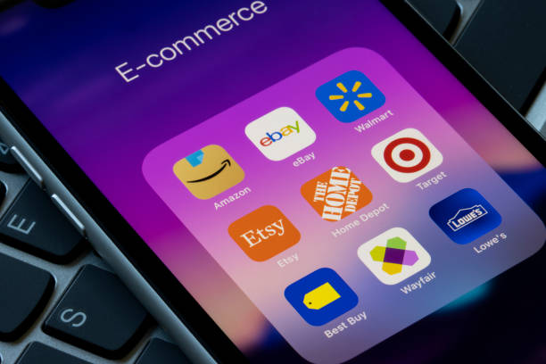 Retail E-Commerce Mobile Apps stock photo