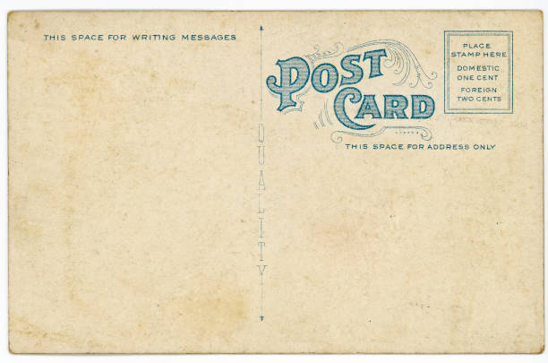 Retro Background Image of an Vintage Antique Postcard Back stock photo