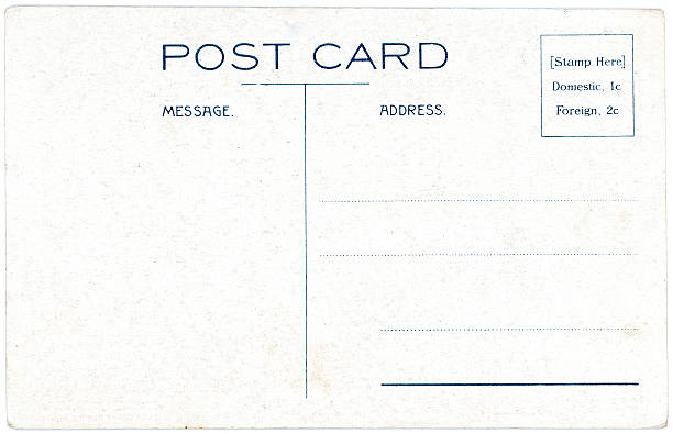 Retro Background Image of an Vintage Modern Postcard Back stock photo