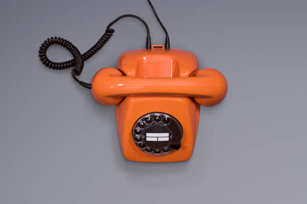 Retro telephone stock photo