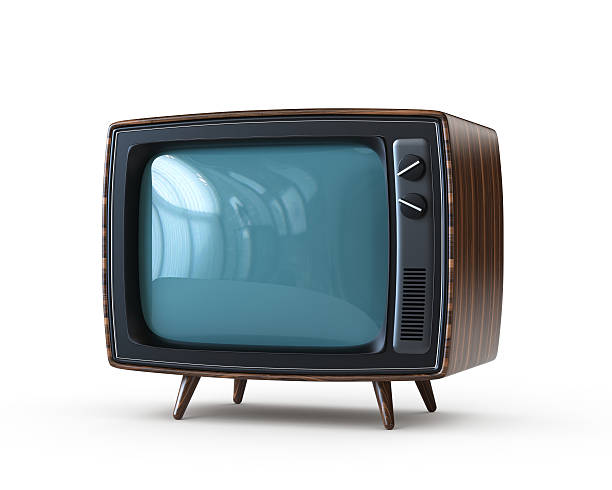 Retro TV with clipping path stock photo