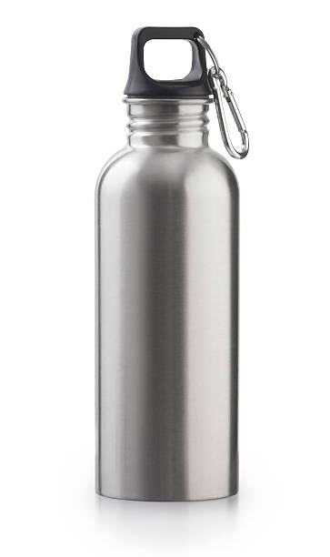 Reusable Stainless Steel Water Bottle A reusable stainless steel water bottle for better health and a better earth. reusable water bottle stock pictures, royalty-free photos & images