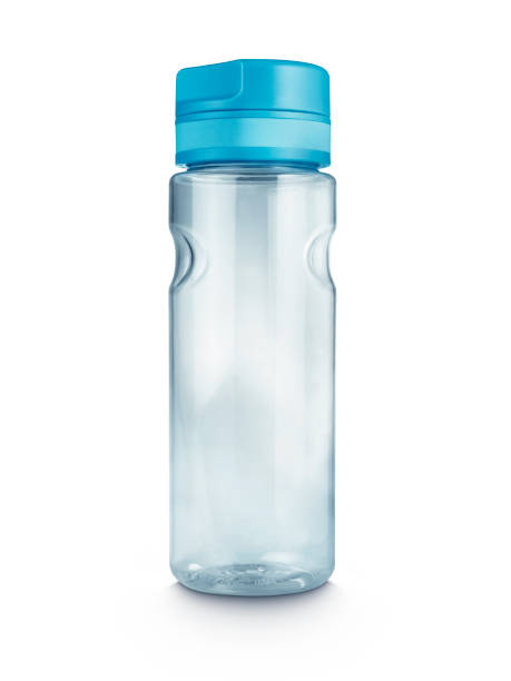 reusable water drink bottle reusable water bottle on a plain white background with copy space reusable water bottle stock pictures, royalty-free photos & images