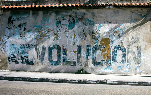 Havana Cuba – June 25, 2017:  Graffiti recalling the Cuban Revolution that began in July, 1953 can be found on the streets of Havana, Cuba.