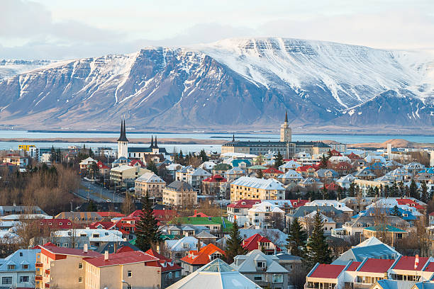 reykjavik the capital city of iceland. - island bildbanksfoton och bilder