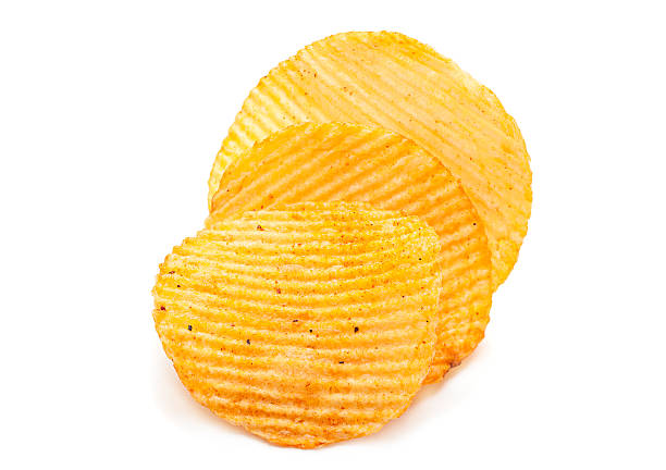 gerippter kartoffeln snack - chips potato stock-fotos und bilder