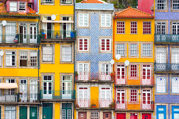 Ribeira, the old town of Porto, Portugal stock photo