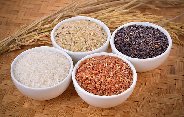 rice variety for healthy stock photo