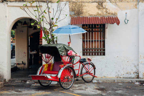Rickshaw tricycle, Penang, Malaysia stock photo