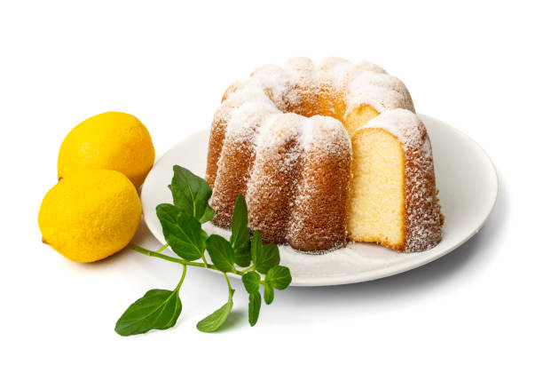 Ring Lemon Cake, Ciambella, Bundt Dessert stock photo
