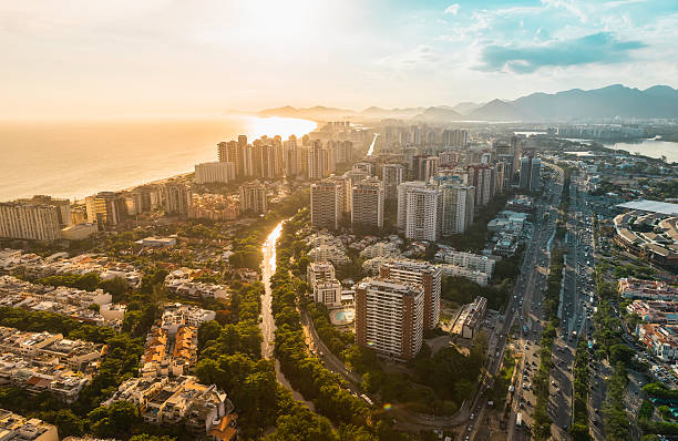 Rio de Janeiro, Barra da Tijuca aerial view stock photo