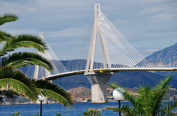 Rion-Antirion bridge, Patras, Greece stock photo