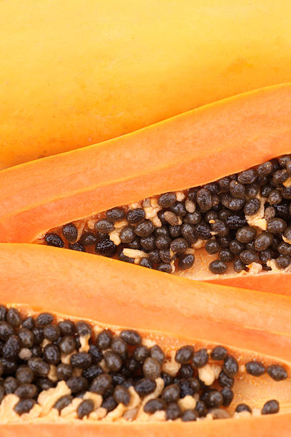 Ripe Papaya close-up stock photo