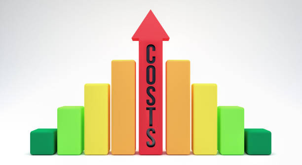 Rising costs concept 3d render stock photo