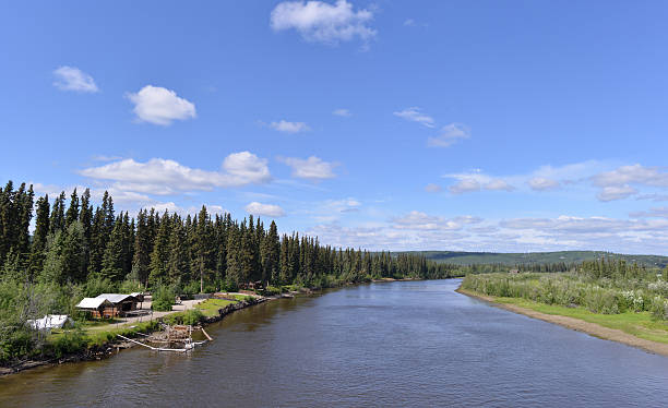 River in Fairbanks, Alaska stock photo