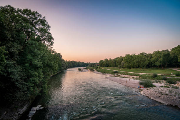 River Isar in Germany River Isar, shore, Munich, Alps, Bavaria, Germany, color picture, river river isar stock pictures, royalty-free photos & images
