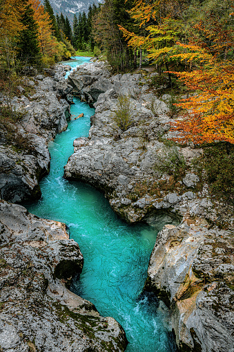 River Soca Close Up,Trenta valley,Primorska, Julian Alps,Slovenia, Europe
