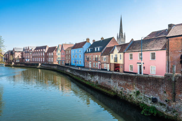 River Wensum at the Quayside stock photo
