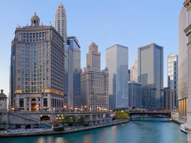 Riverfront Skyscrapers - Chicago stock photo