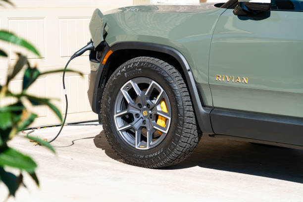 Rivian R1T Electric Truck stock photo