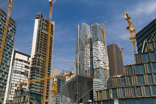 Riyadh financial district construction site stock photo