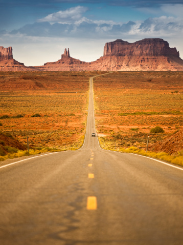 Landscape deserted Monument Valley Arizona USA