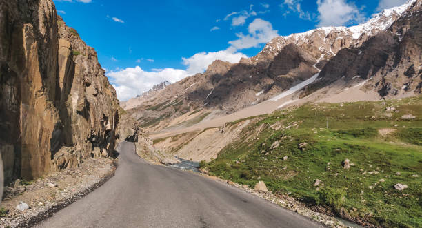 Roads, Mountains and river of Kargil District of Jammu and Kashmir, India. Roads, Mountains and river of Kargil District of Jammu and Kashmir, India. lamayuru stock pictures, royalty-free photos & images
