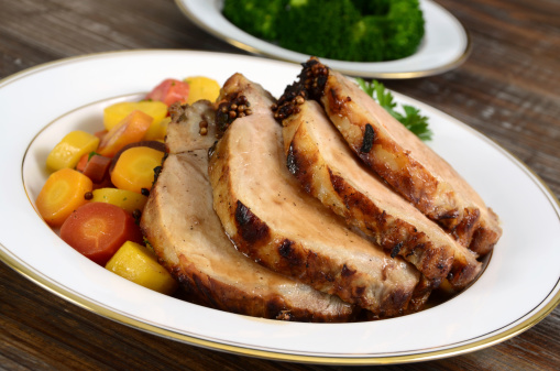 Roast Pork Loin Dinner Stock Photo - Download Image Now - iStock