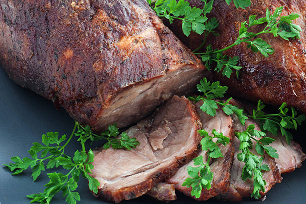 Roast pork stock photo